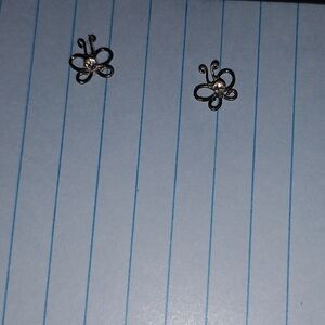Tiny butterfly stud earrings